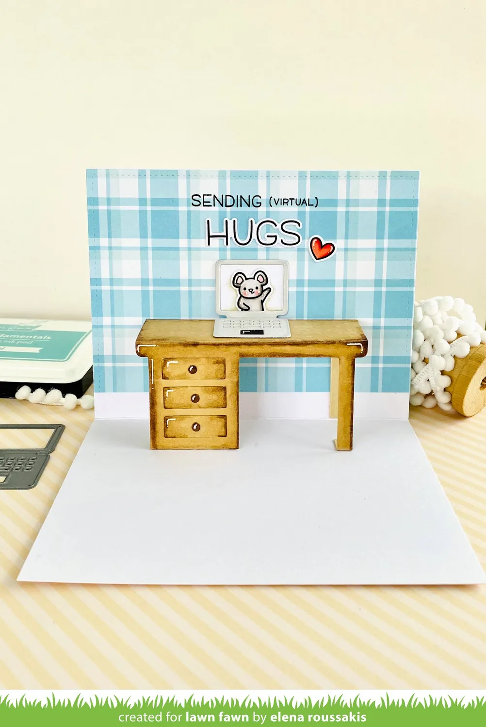 Lawn Fawn Long Distance Hugs Clear Stamps Stempelset Grüße