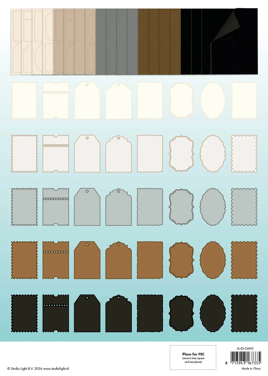 StudioLight Essentials Card Making Pad Naturals 105x148 mm 20 Blatt