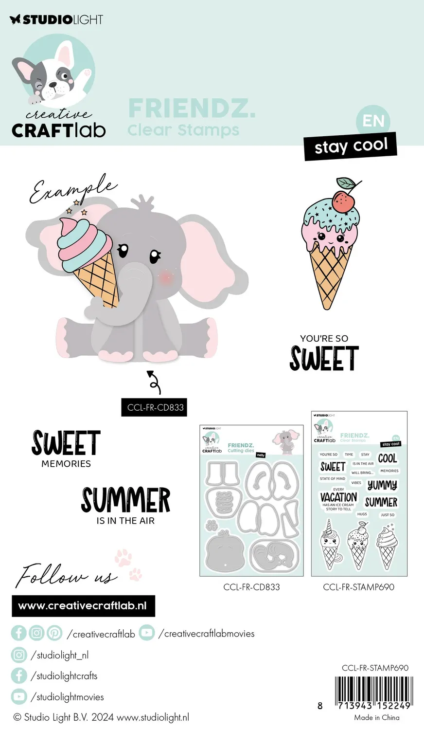 Creative Craftlab Friendz Stay Cool Clear Stamp Stempel
