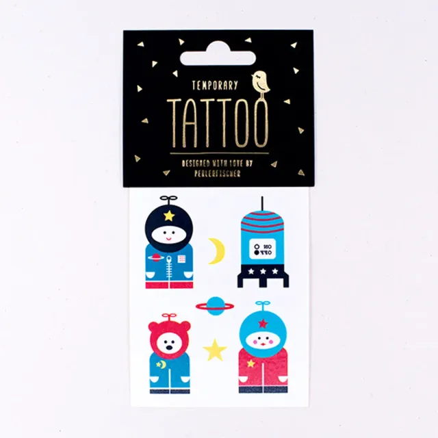 Perlenfischer Astronauten im All Tattoo temporär