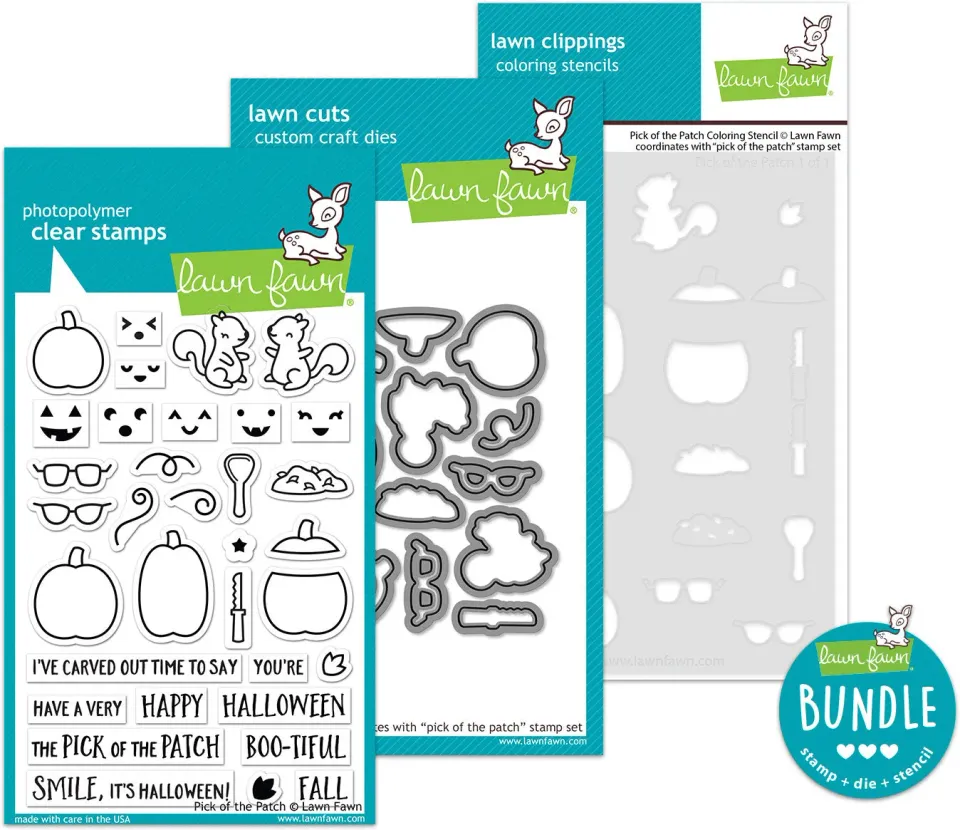 Lawn Fawn Pick of the Patch Stempel + Stanze + Schablone Bundle