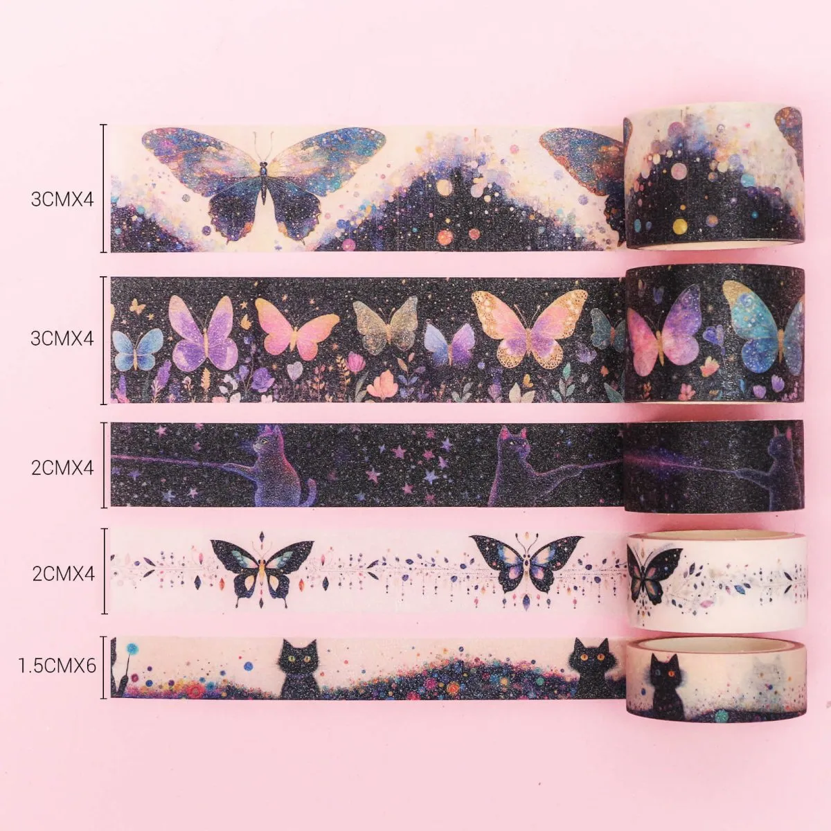 Ieebee Glitter Fairy Washi Tape Set 14 Rollen Sterne Glitzer