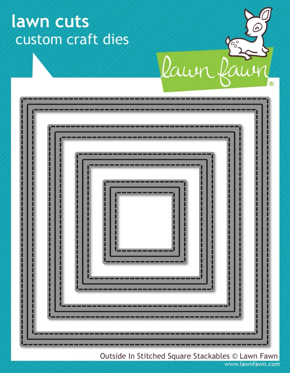 Lawn Fawn Outside In Stitched Square Stanzschablonen 4er