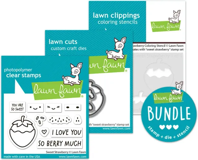 Lawn Fawn Sweet Strawberry Stempel Set Erdbeere