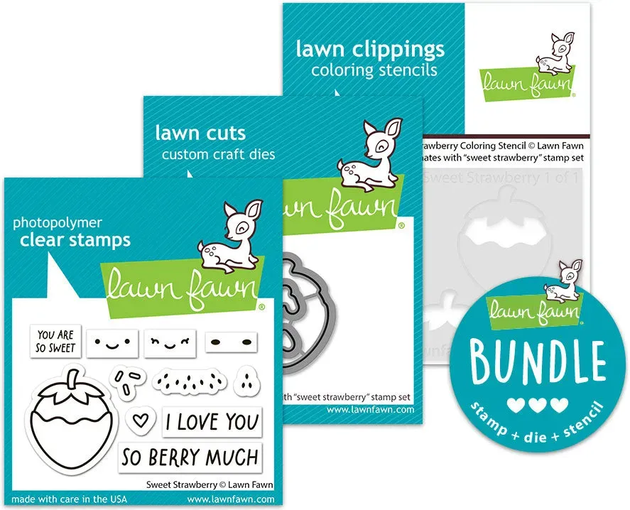 Lawn Fawn Sweet Strawberry Stempel Set Erdbeere
