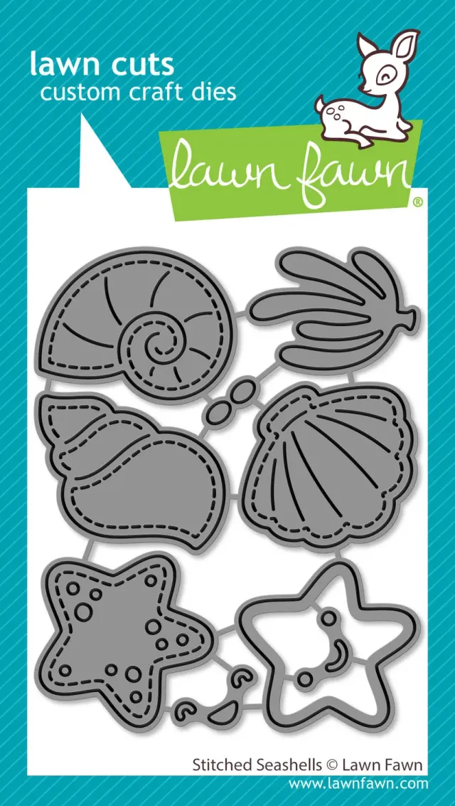 Lawn Fawn Stitched Seashells LF3805 Stanzen Muscheln 9-tlg