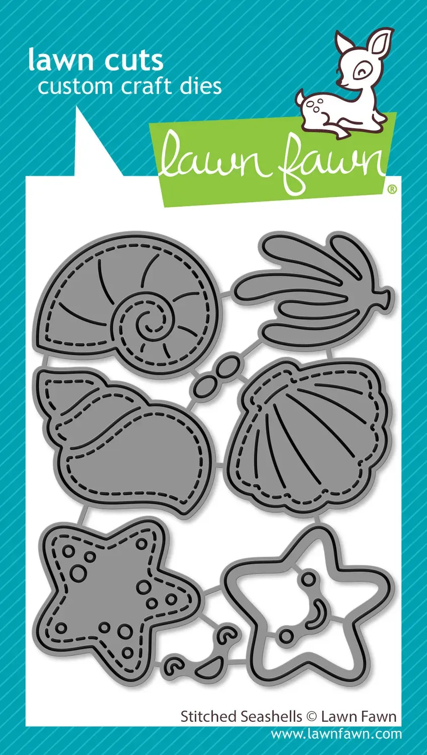 Lawn Fawn Stitched Seashells LF3805 Stanzen Muscheln 9-tlg