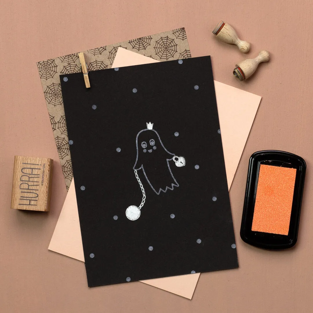 Perlenfischer Gespenst groß Stempel 45x30mm Halloween