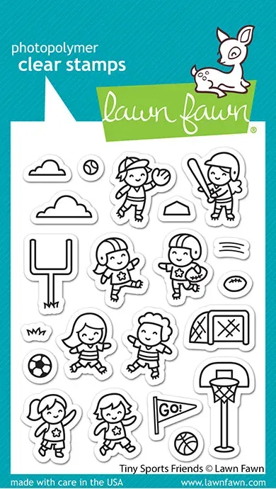 Lawn Fawn Tiny Sports Friends Stempelset Kinder Sport