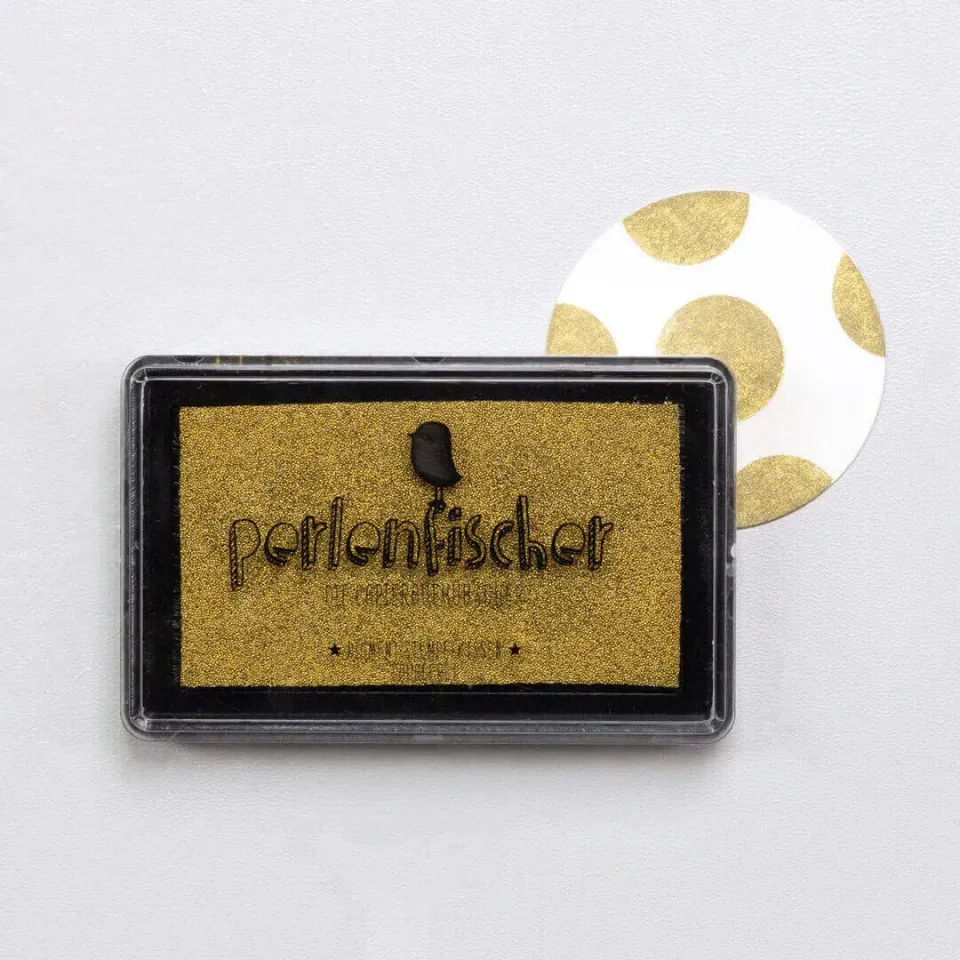 Perlenfischer Stempelkissen Gold groß Pigment