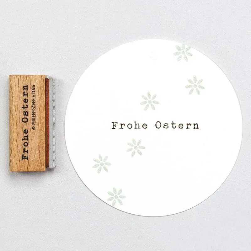 Perlenfischer Frohe Ostern 2 Stempel 3x37 mm Schrift
