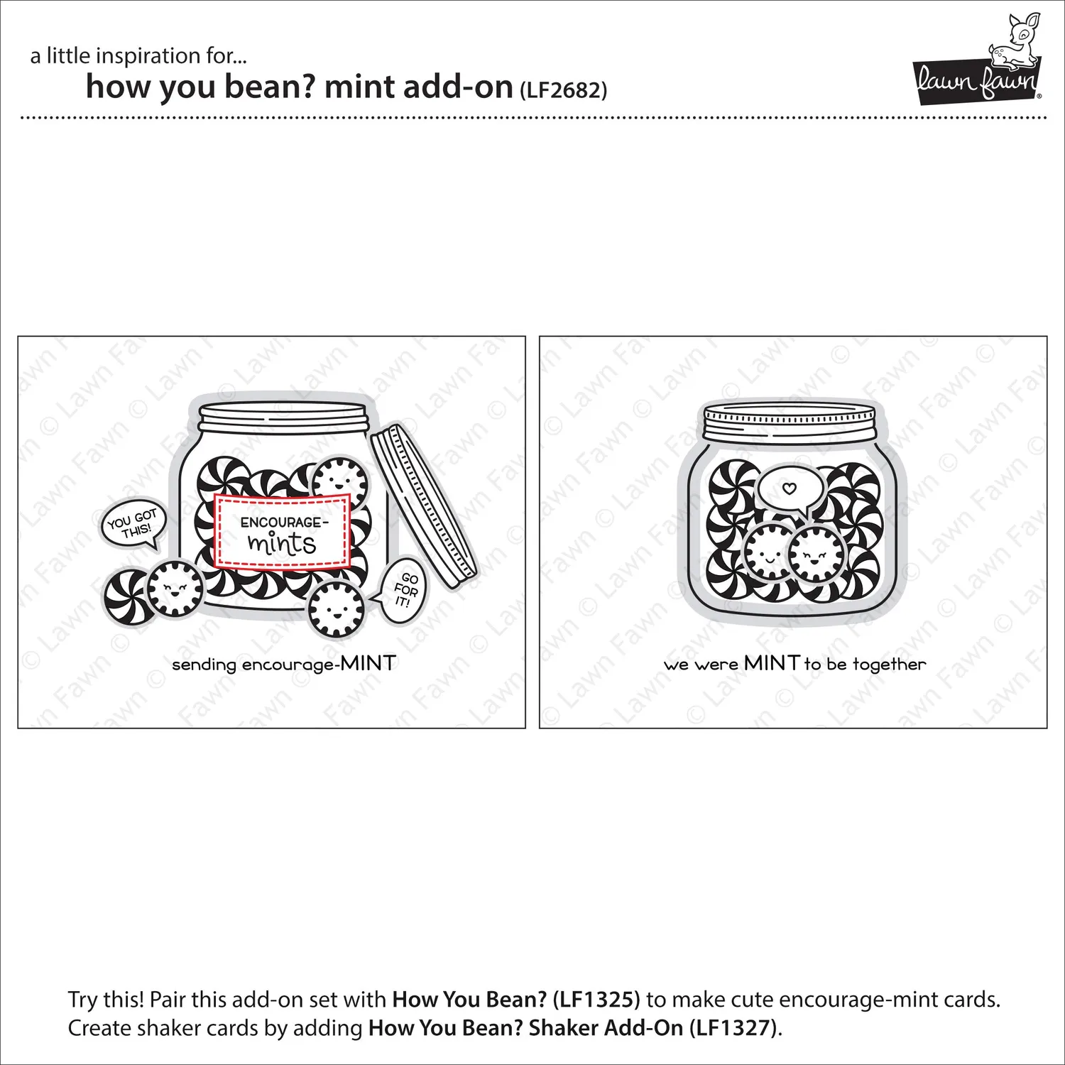 Lawn Fawn How You Bean Mint Add-On Stempelset Minze