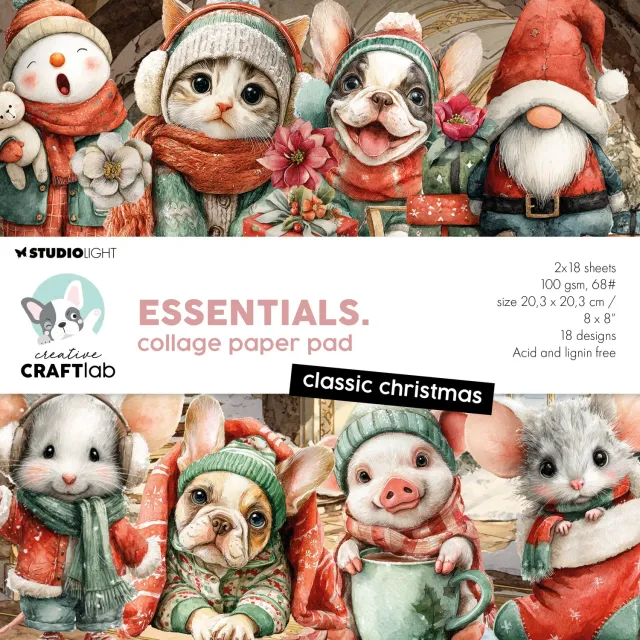 Creative Craftlab Essentials Collage Papierblock Christmas 36 Bogen