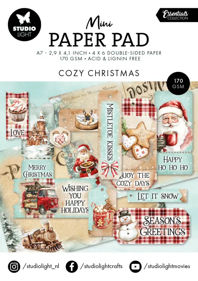 StudioLight Essentials Cozy Christmas Mini Papierblock 24 Blatt