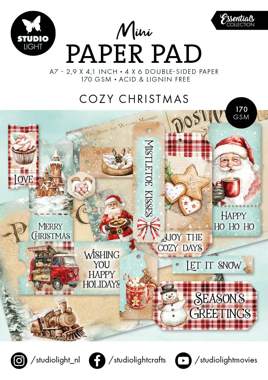 StudioLight Essentials Cozy Christmas Mini Papierblock 24 Blatt