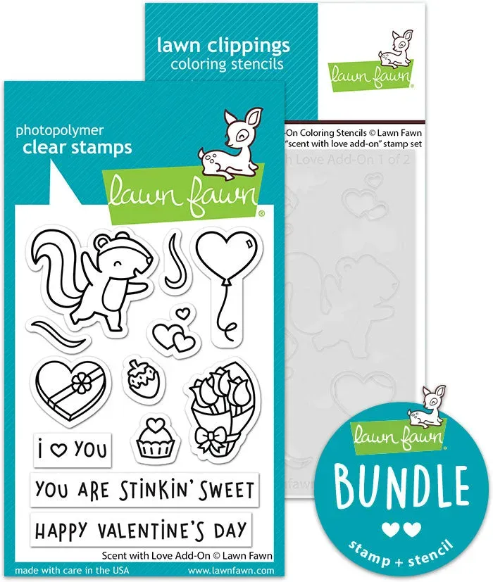 Lawn Fawn Scent with Love Add-On Stempel Schablone Liebe