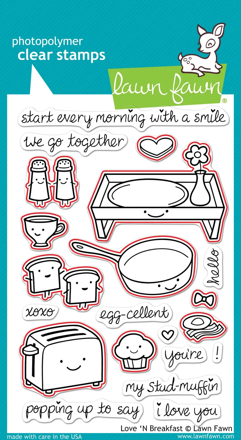 Lawn Fawn Love 'N Breakfast Stanzen Frühstück Set