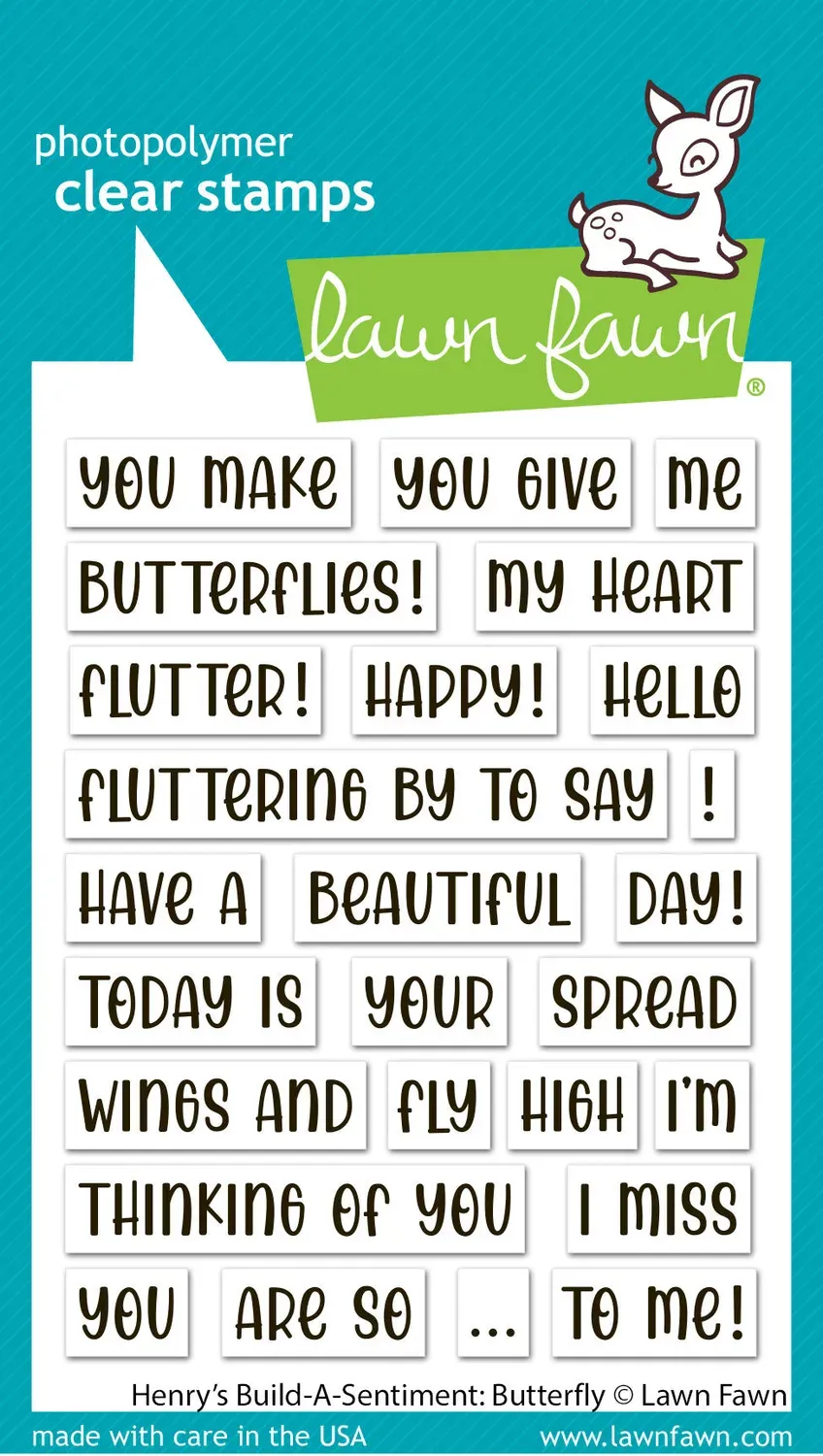 Lawn Fawn Henry's Butterfly Spruchstempel Schmetterling