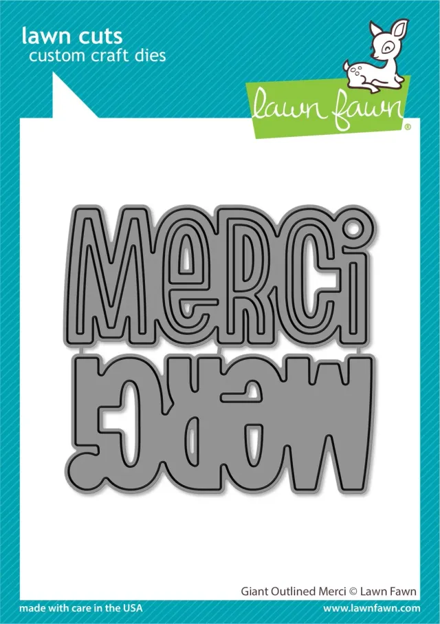 Lawn Fawn Giant Outlined Merci Stanzschablonen 2-tlg XXL