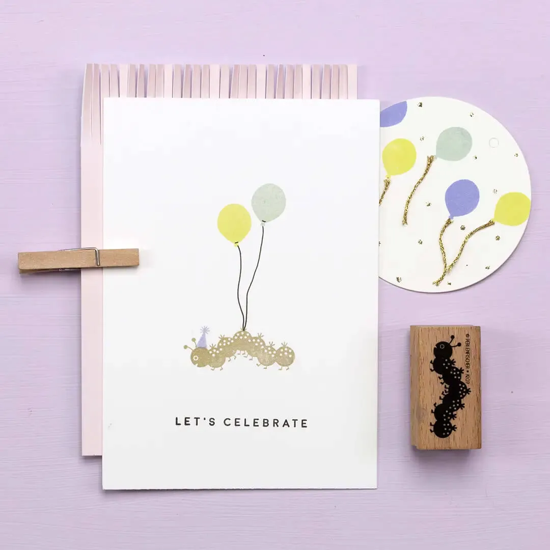 Perlenfischer Luftballon Klein Stempel Geburtstag 16x13 mm
