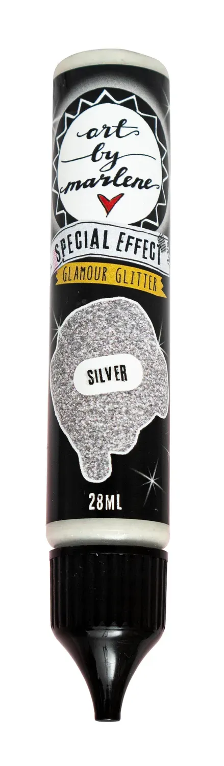 Art by Marlene Essentials Glamour Glitter Silver Acrylfarbe 28ml