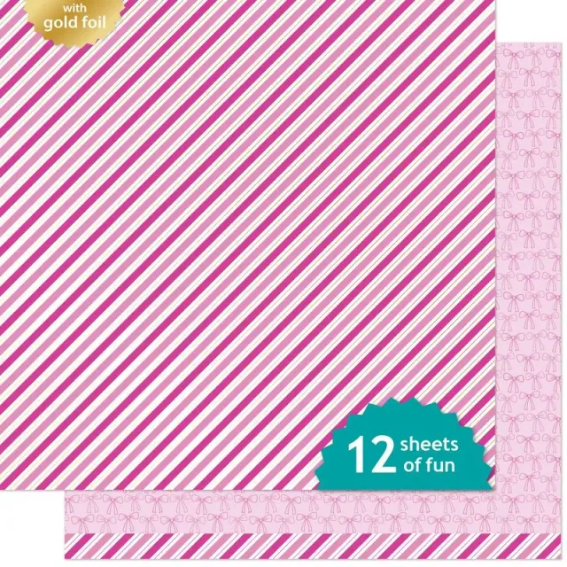 Lawn Fawn Candy Cane Lane Gift Wrap LF3470 Designpapier 12 Blatt Goldfolie