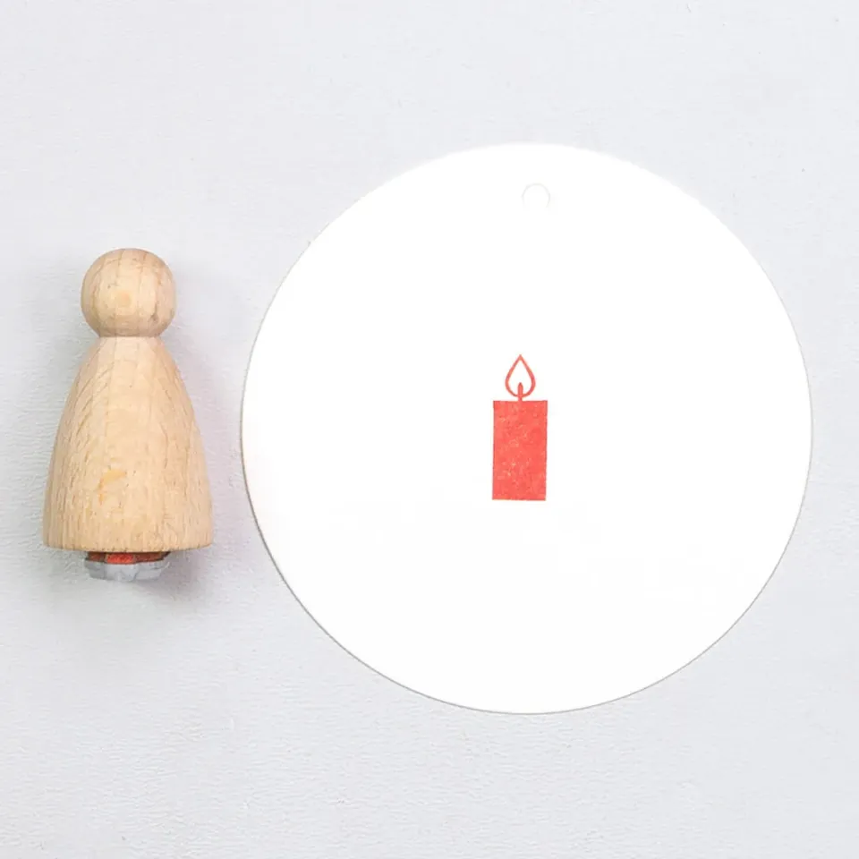 Perlenfischer Blockkerze Stempel 18,7x7 mm Motiv