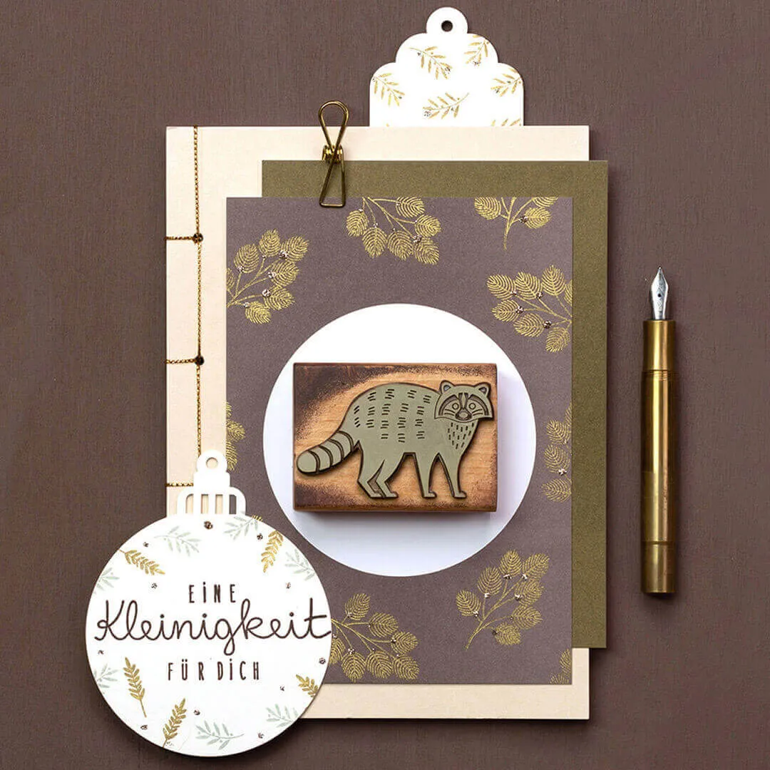 Perlenfischer Dot Mocca Postkarten A6 5er Set 350g Stempel
