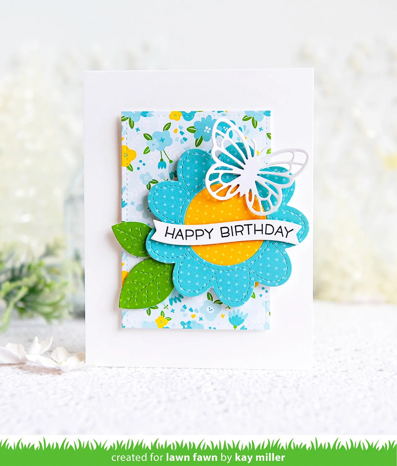 Lawn Fawn Stitched Flower Frame Stanzen Blumen