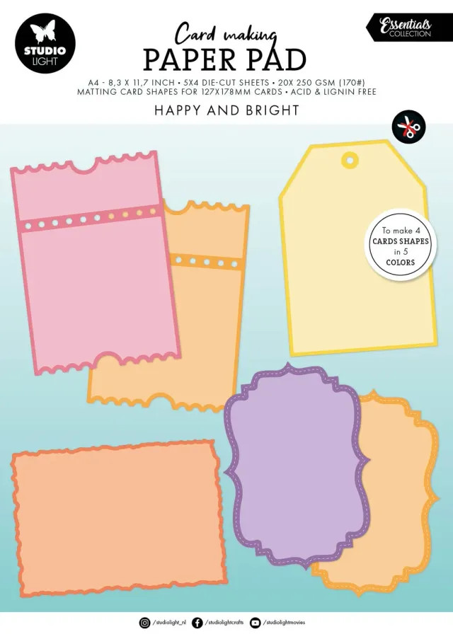 StudioLight Essentials Card Making Pad Papier 127x178mm 20Blatt