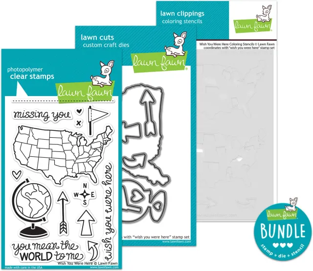 Lawn Fawn Wish You Were Here Bundle Stempel+Stanzen