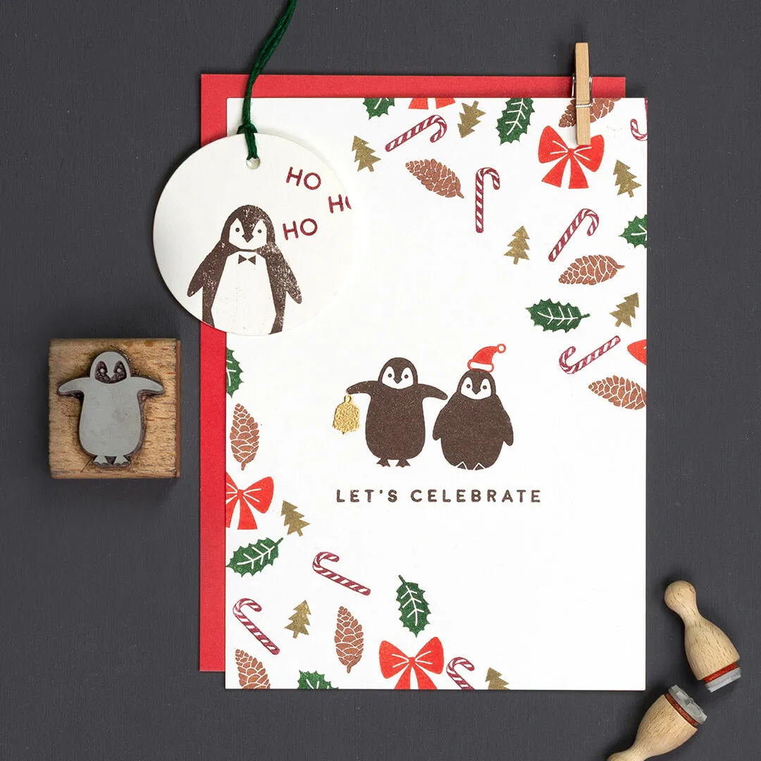 Perlenfischer Pinguinbaby 2 Stempel Holz 25 x 27 mm