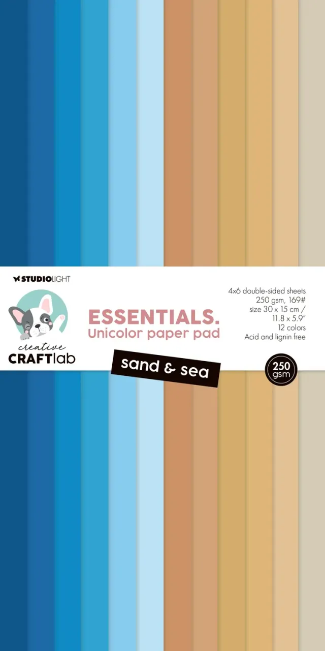 StudioLight Essentials Unicolor Paper Pad Sand & Sea 24 Blatt