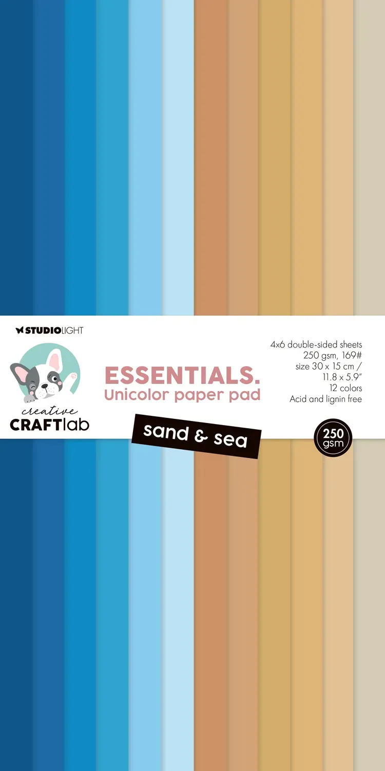 StudioLight Essentials Unicolor Paper Pad Sand & Sea 24 Blatt