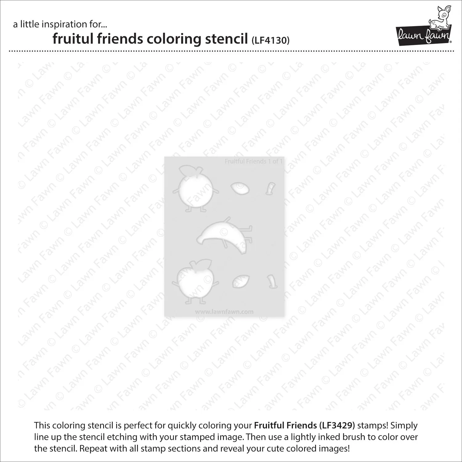 Lawn Fawn Fruitful Friends Coloring Stencil Schablone