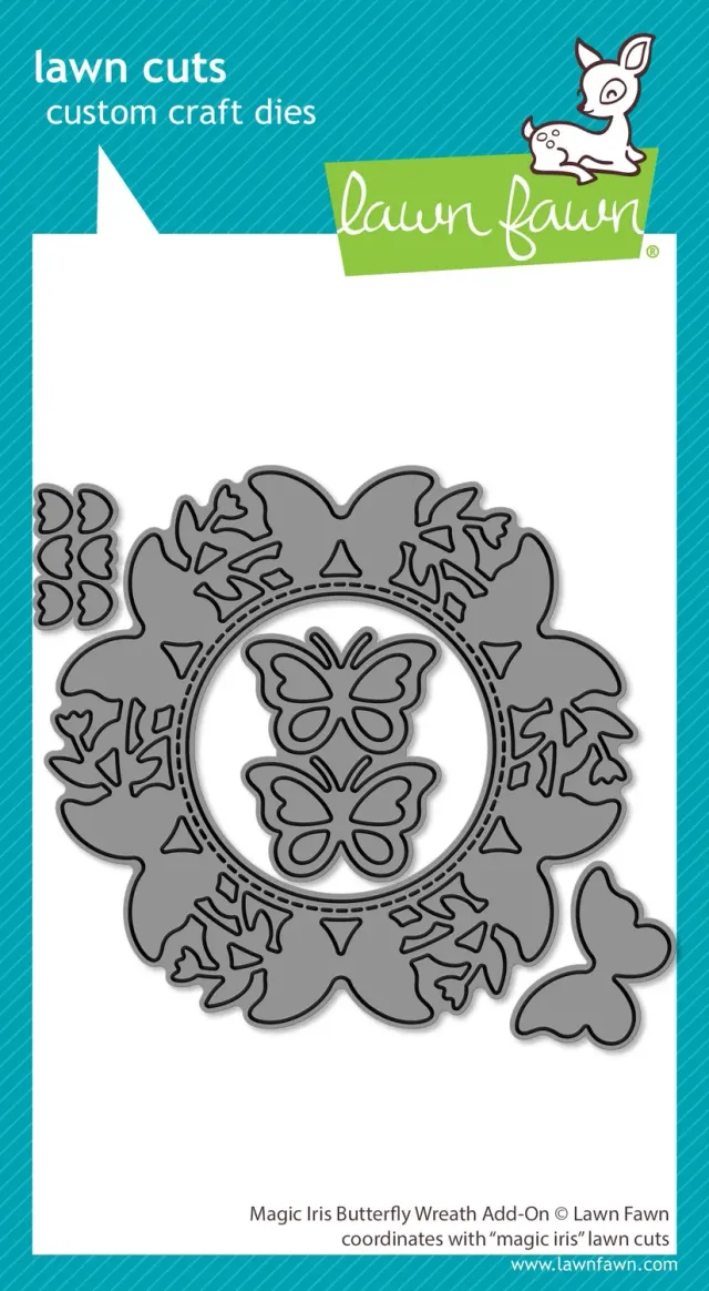 Lawn Fawn Magic Iris Butterfly Wreath LF4046 Stanze