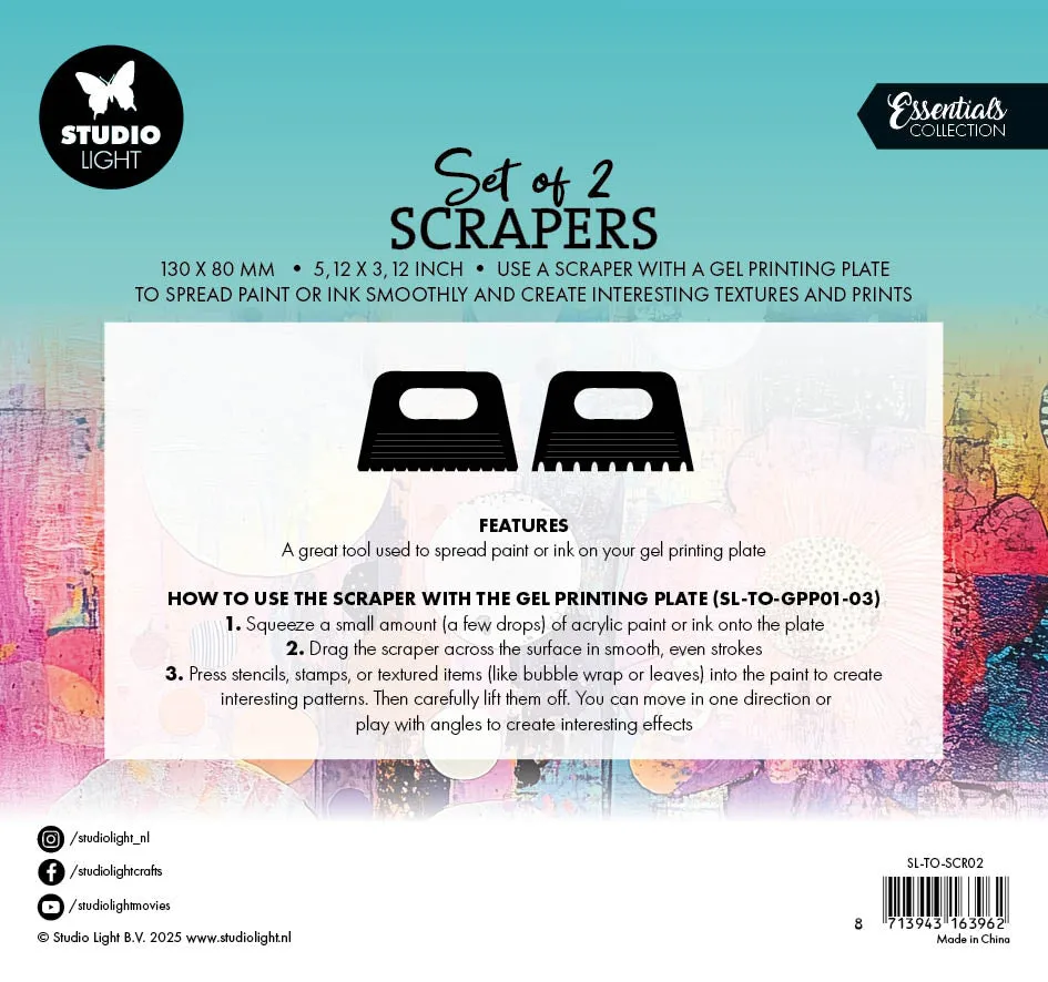 StudioLight Essentials Scrapers Rakel 2er Set Gel Printing