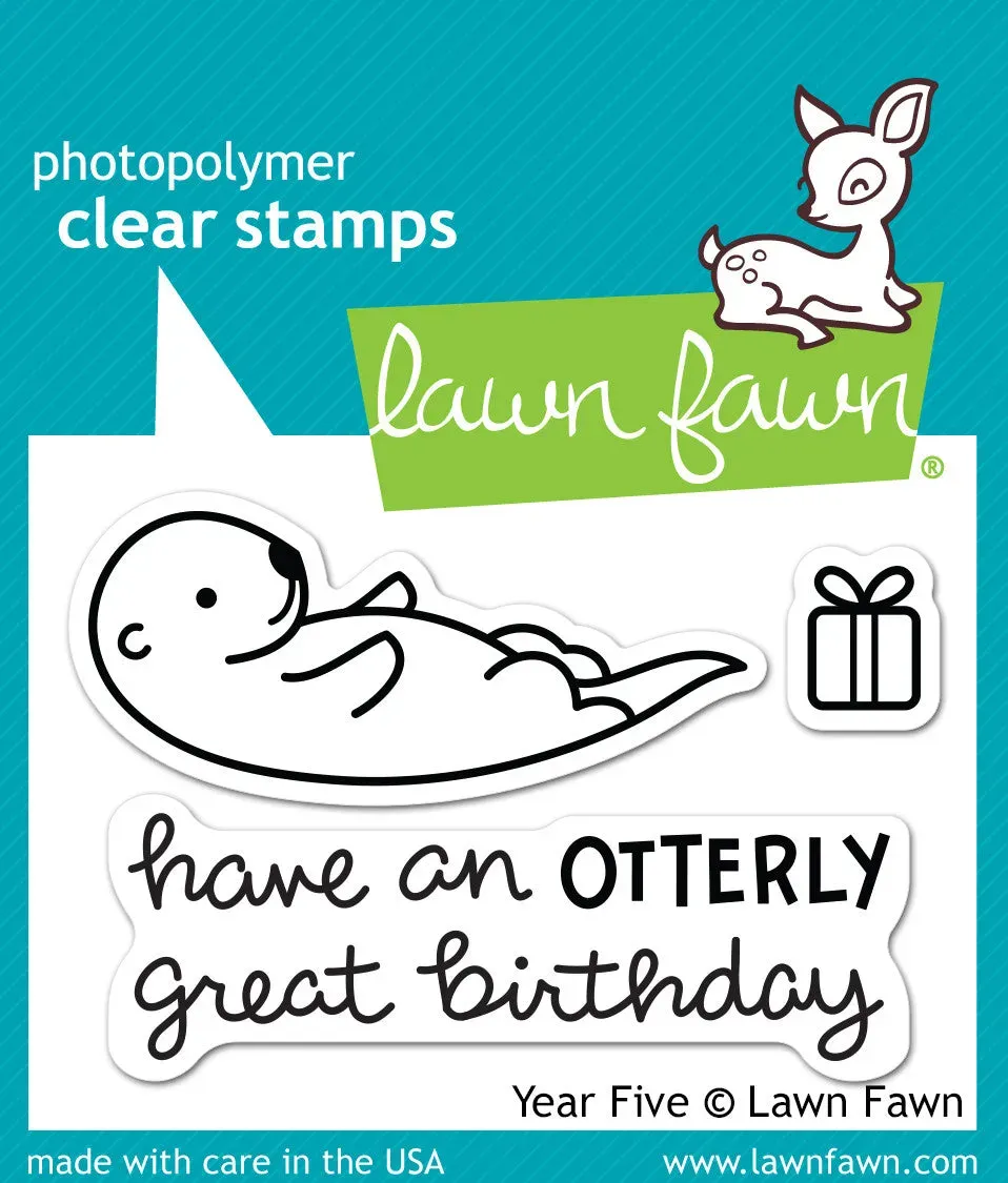 Lawn Fawn Year Five Stempelset Otter Geburtstag Mini