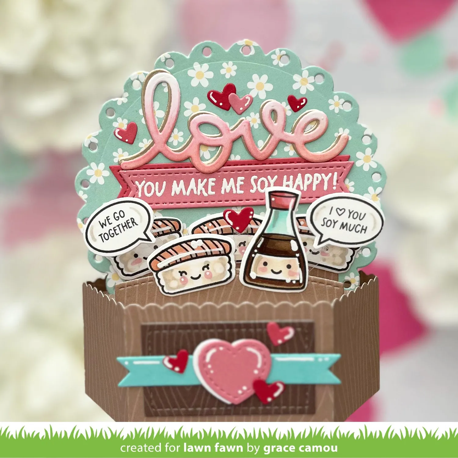 Lawn Fawn Soy Happy Stempelset Sushi Valentinstag