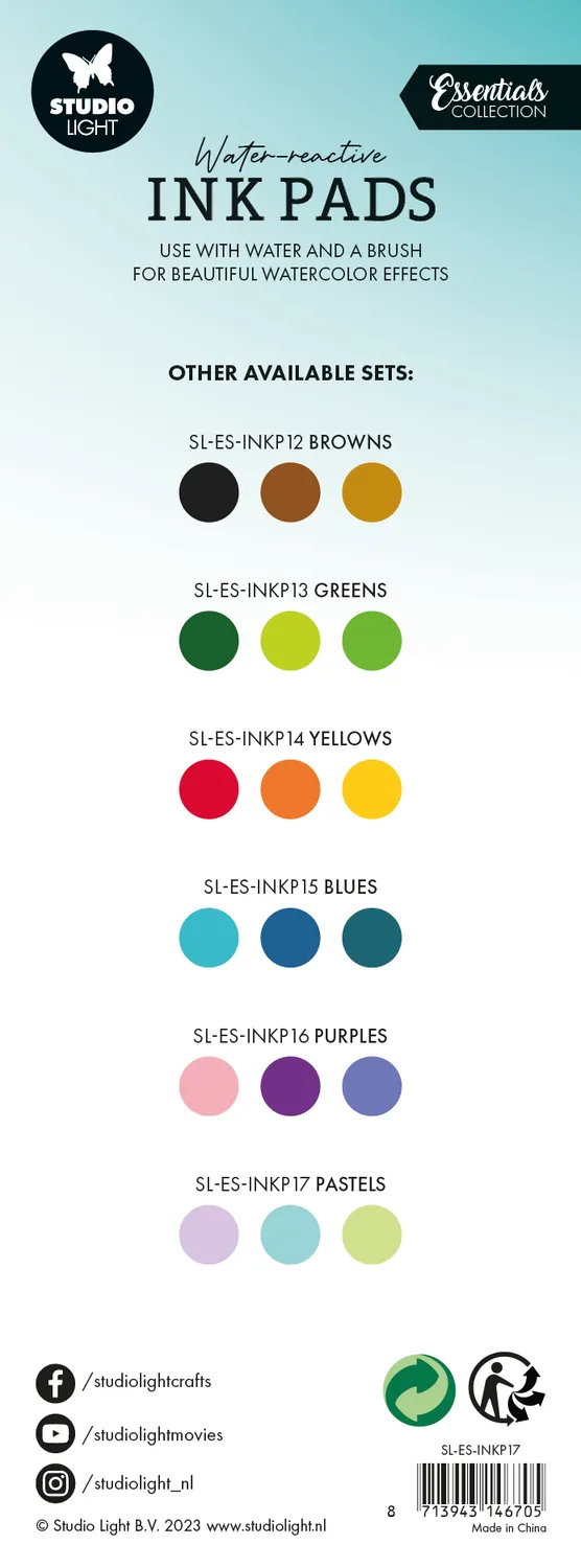 StudioLight Essentials Pastels Stempelkissen 3er Set wasserreaktiv