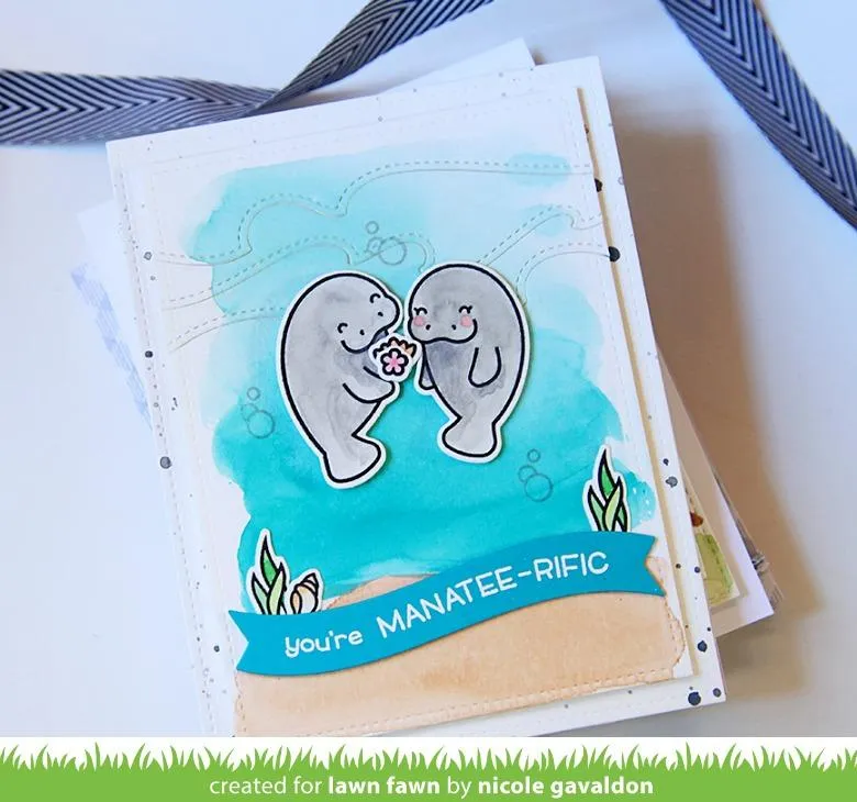 Lawn Fawn Manatee-rific Clear Stamps Stempelset Seekühe