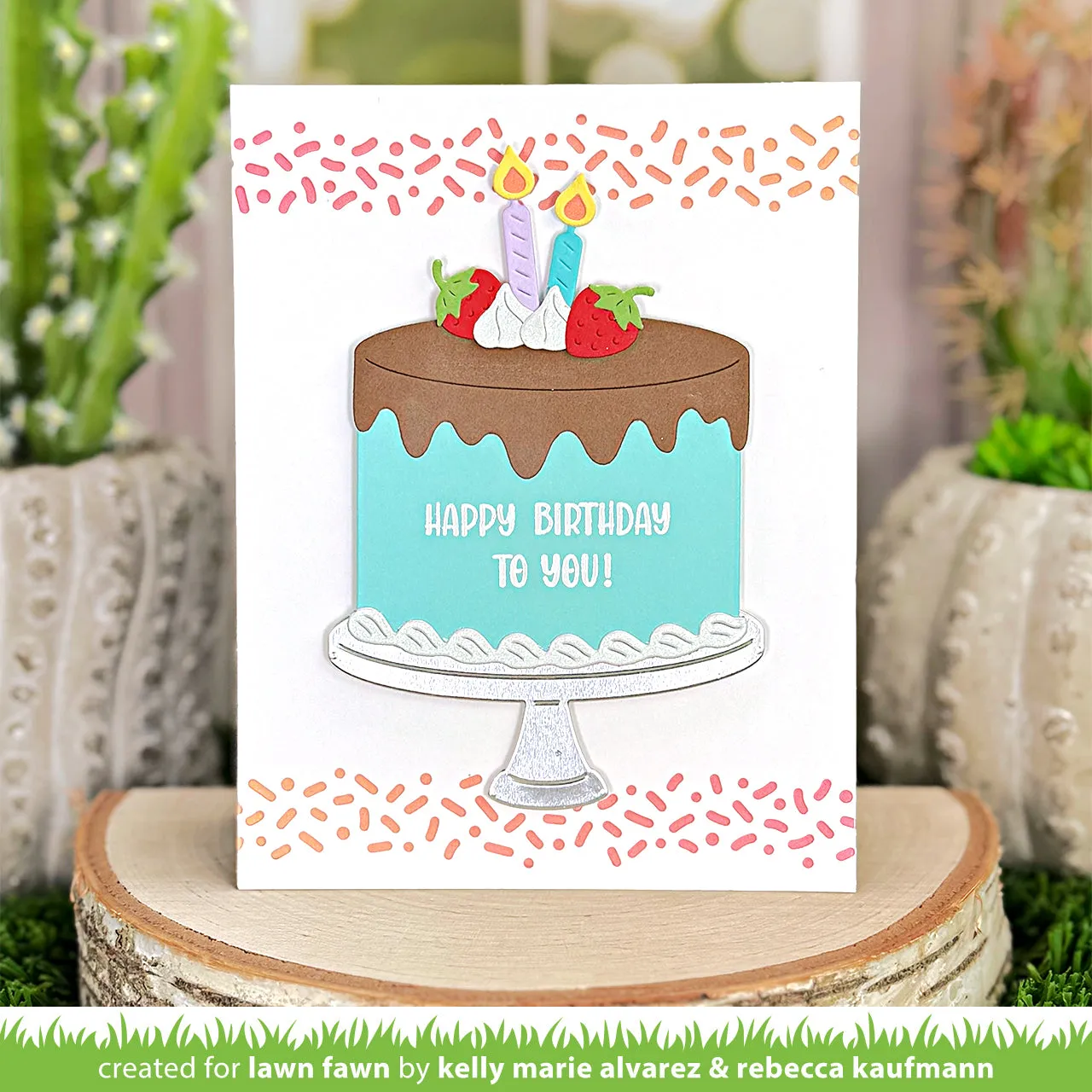 Lawn Fawn Sprinkles Border Lawn Cuts Stanzschablone Geburtstag