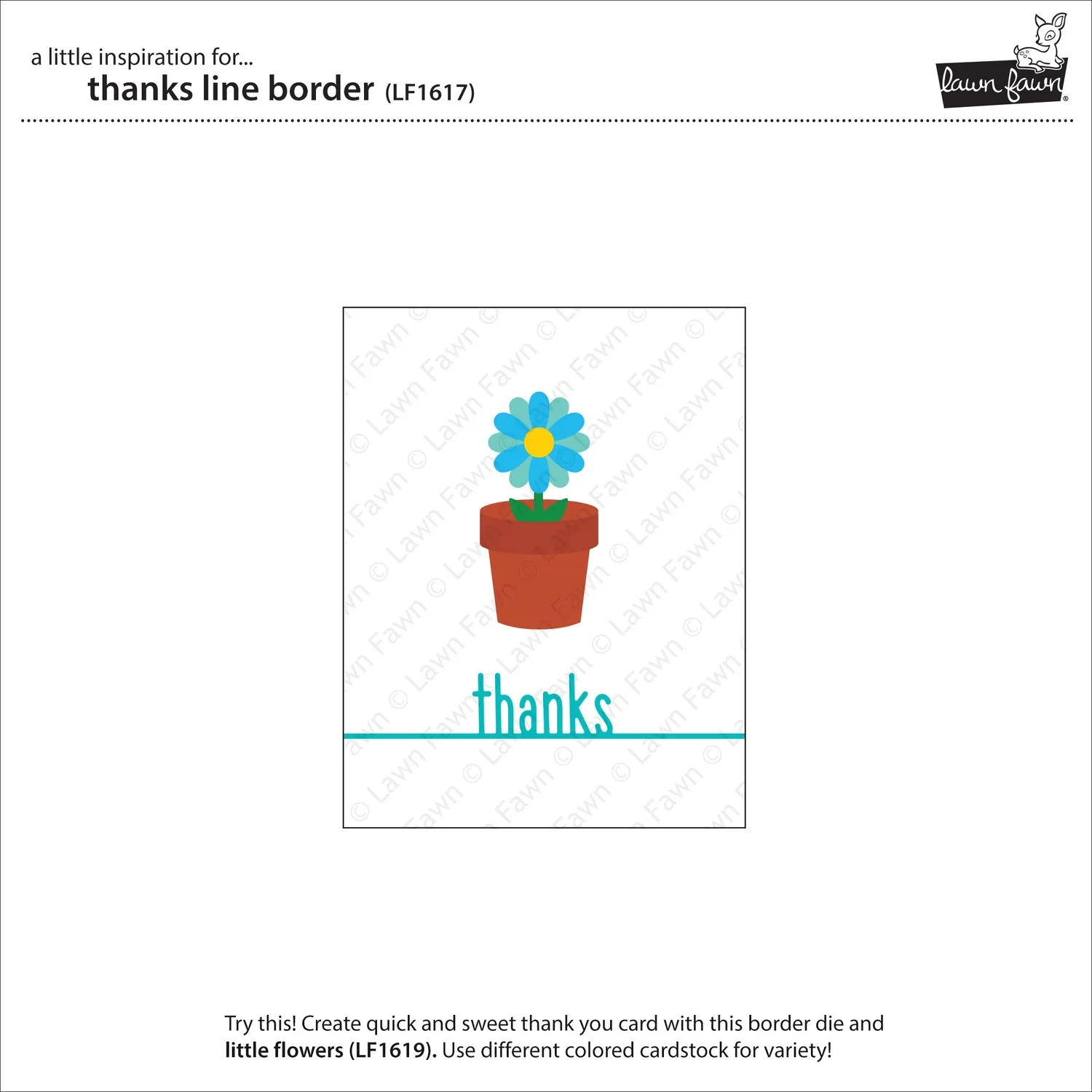 Lawn Fawn Thanks Line Border Stanze Schriftzug