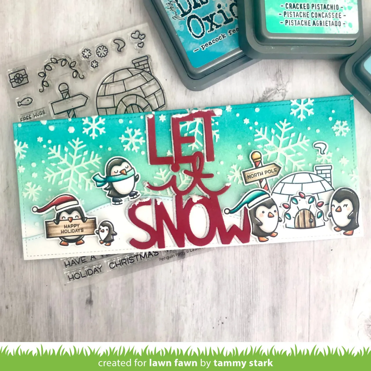 Lawn Fawn Snowflake Background Schablonen 2er Set 15x15 cm