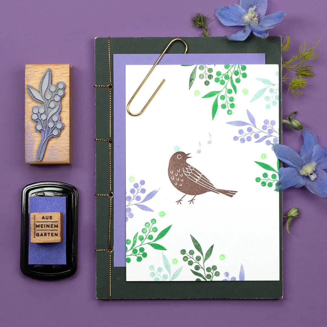 Perlenfischer Wild Berry Branch Stempel 23x60 mm Holz