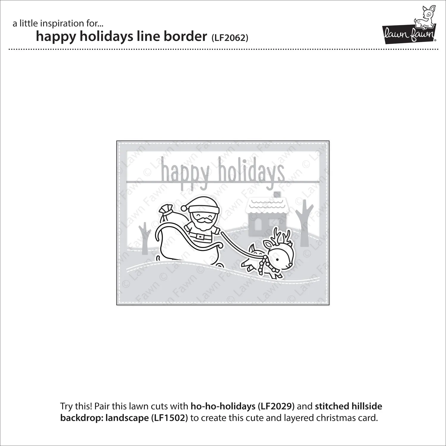 Lawn Fawn Happy Holidays Line Border Stanzen Schrift