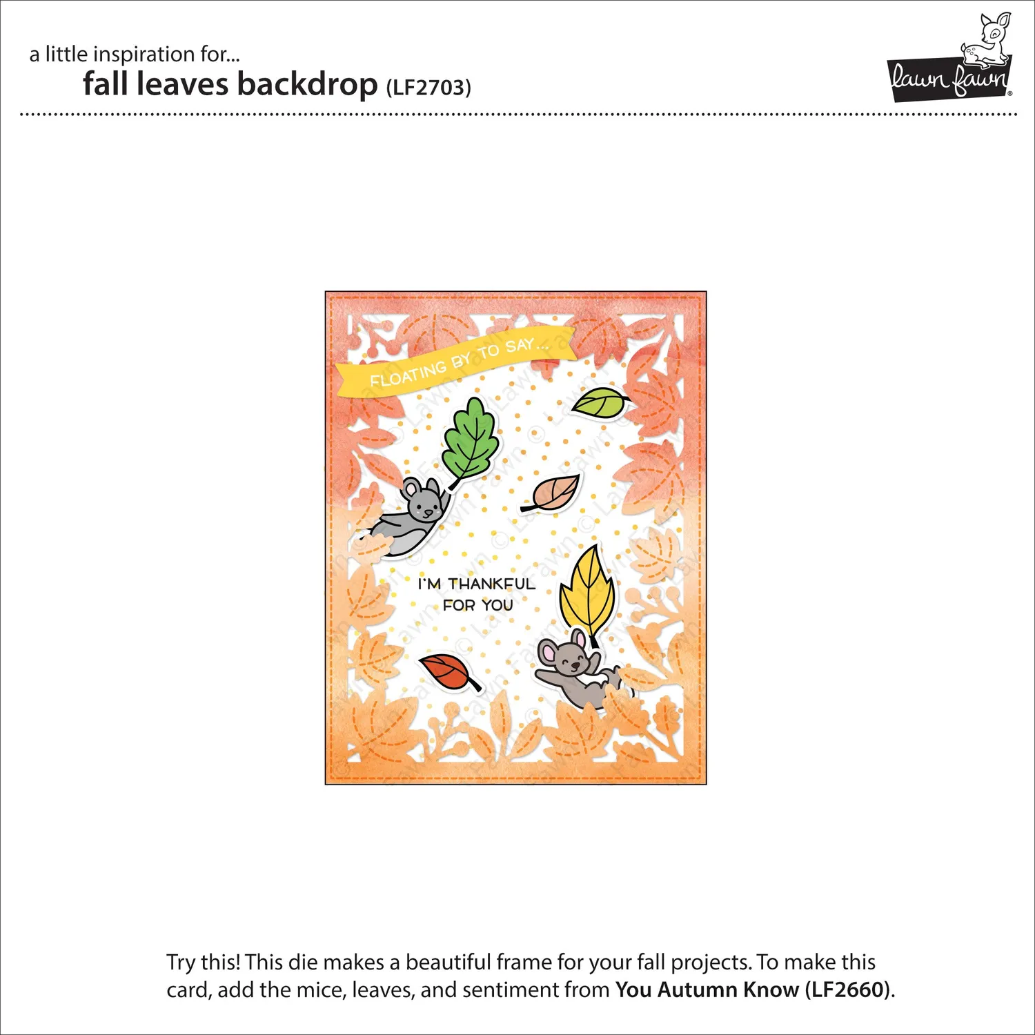 Lawn Fawn Fall Leaves Backdrop Stanzschablone Herbst