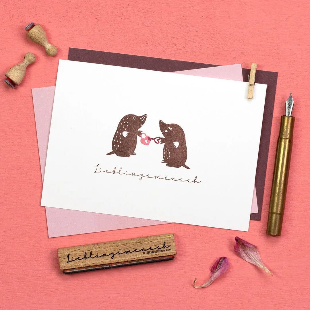 Perlenfischer Herzschlüssel mini Stempel 5x9 mm