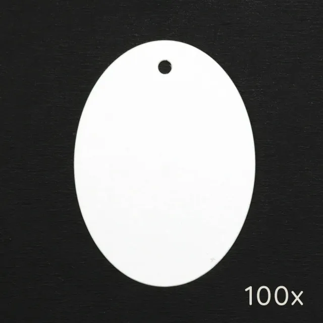 Perlenfischer Oval Papieranhänger weiß 100 Stück