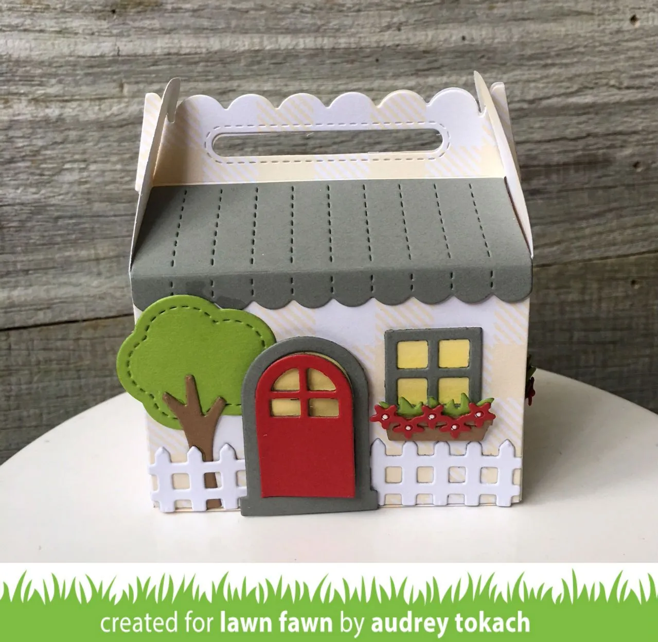 Lawn Fawn Scalloped Treat Box Spring House Stanze LF1609
